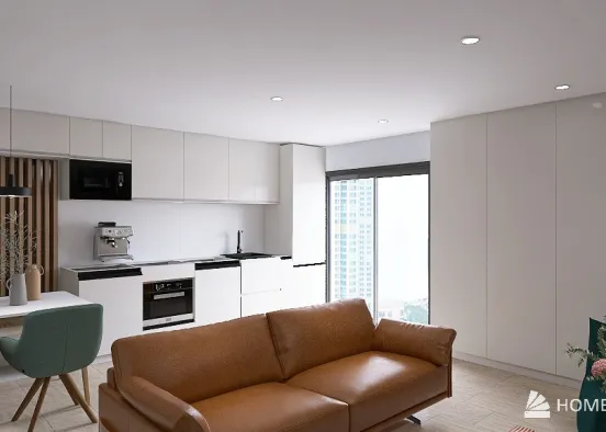 Branca Kitchen + Living Room Design Rendering