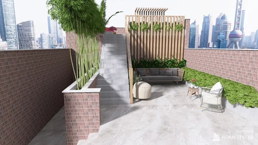 Jardin en la terraza 3d design renderings