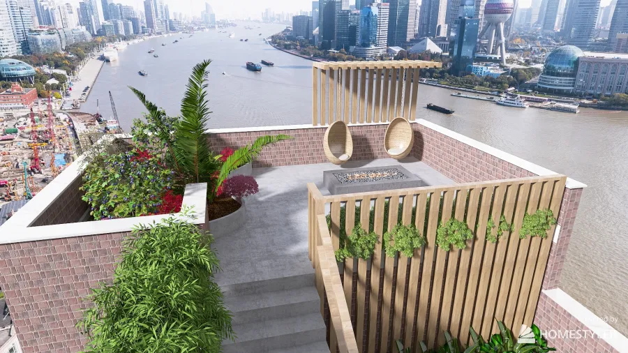 Jardin en la terraza 3d design renderings