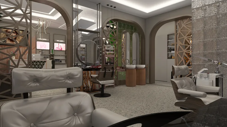Hairdressing salon 3d design renderings