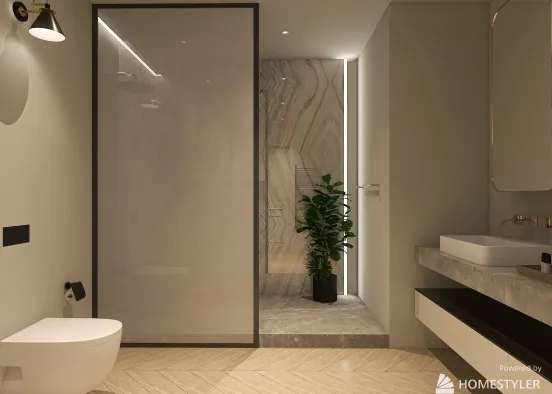 Modern bathroom Design Rendering