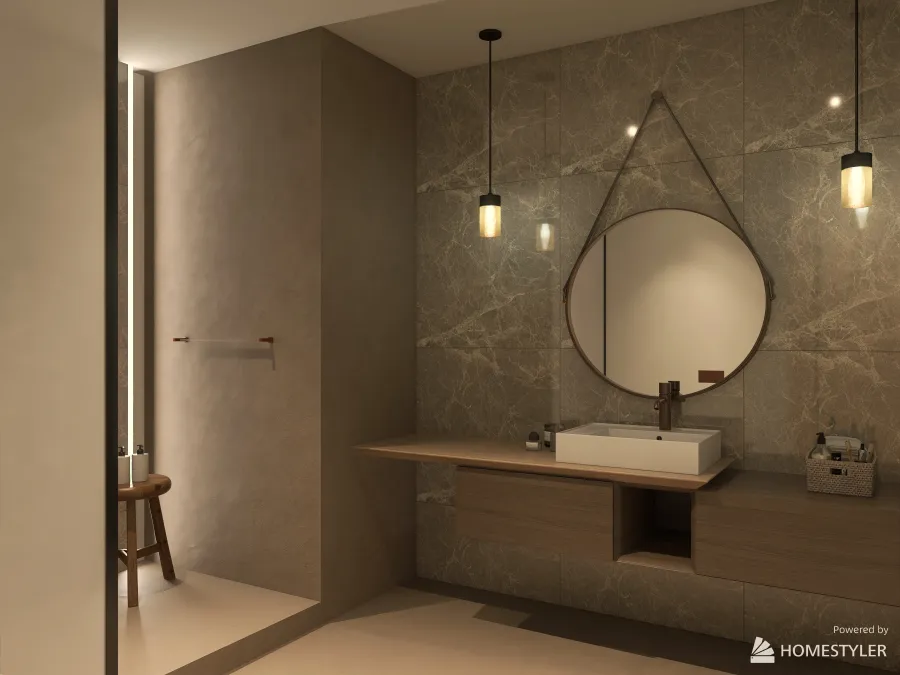 Minimalistc bathroom 3d design renderings