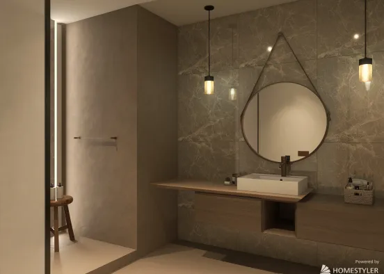 Minimalistc bathroom Design Rendering
