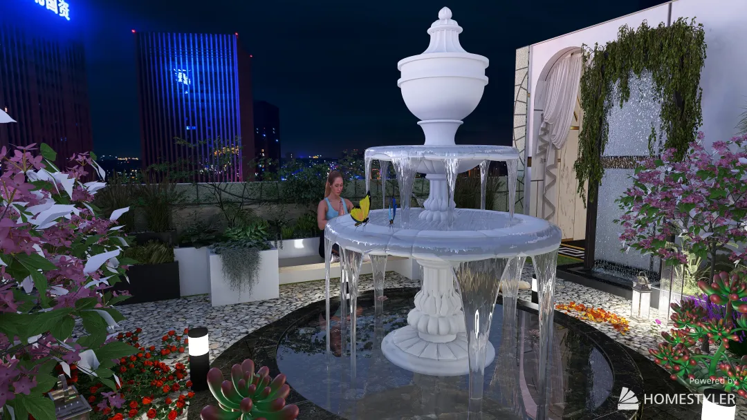 Rooftop Garden Hotel 3d design renderings