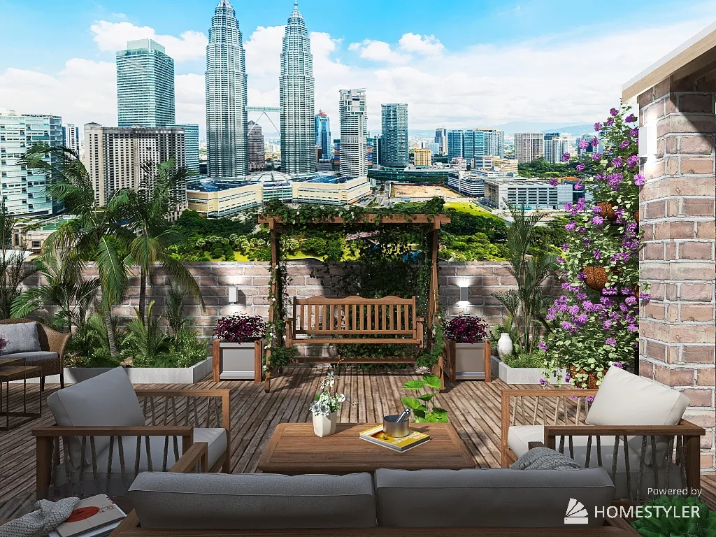 Rooftop Garden for Web 3d design renderings