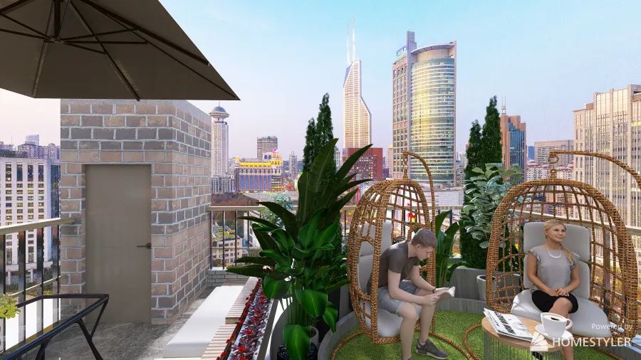Сад на крыше 3d design renderings