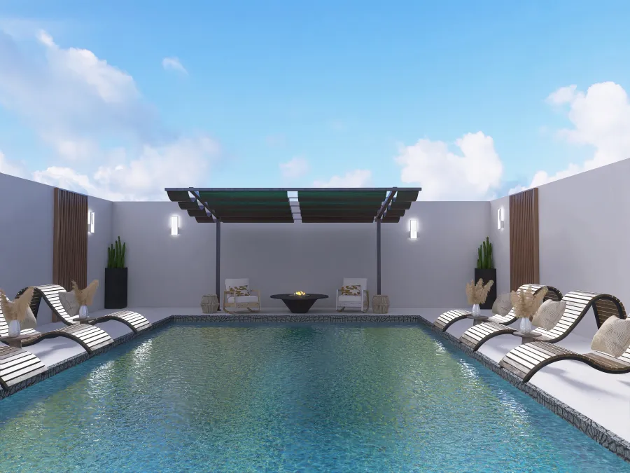 Modern Pool Area 3d design renderings