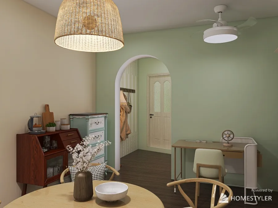 Laundry, Kitchen & Dining Room 3d design renderings
