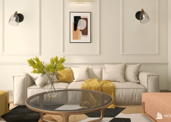Luxury modern living room Design Rendering