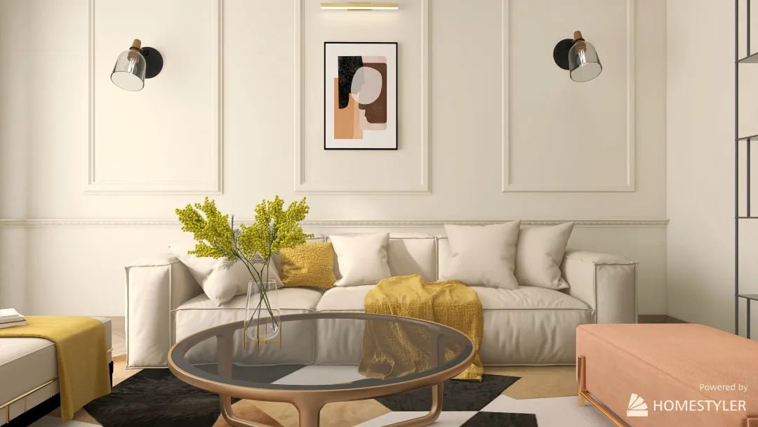 Luxury modern living room 3d design renderings