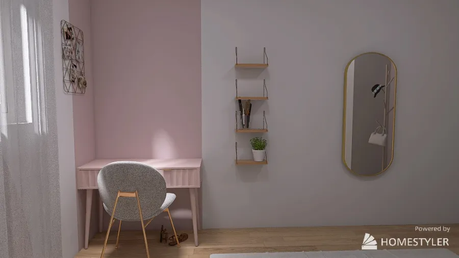girly pink bedroom 3d design renderings