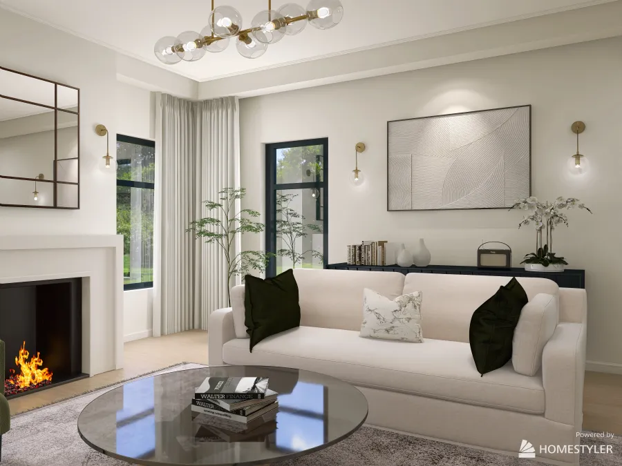 Contemporary living room 3d design renderings