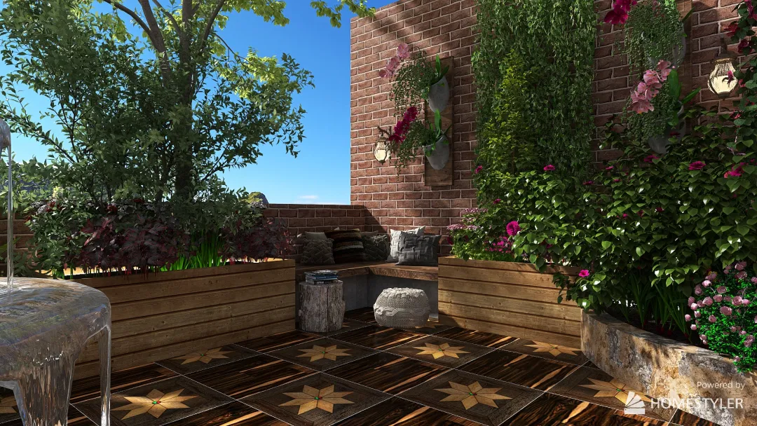Industrial inspired roof garden 3d design renderings