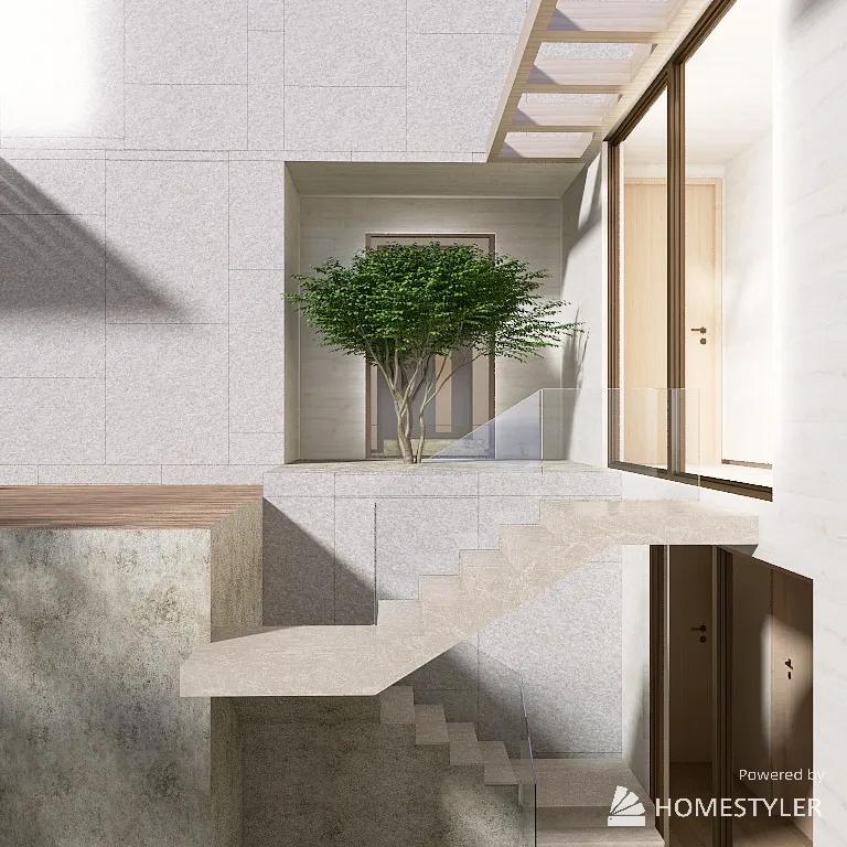 Modern Block House 3d design renderings