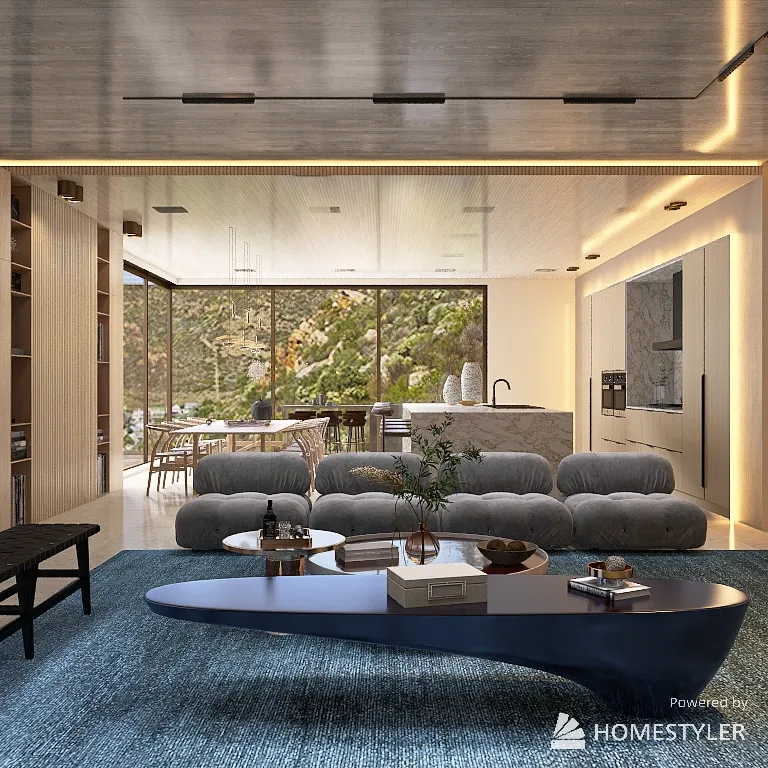 Modern Block House 3d design renderings