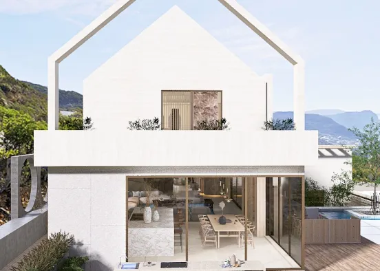 Modern Block House Design Rendering