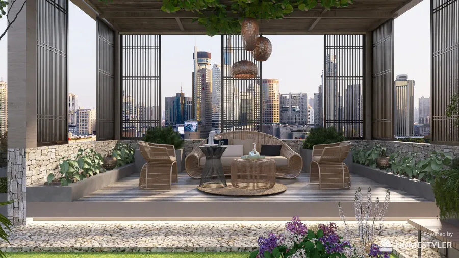 Project: Rooftop Garden 3d design renderings
