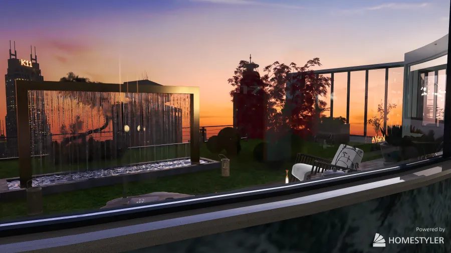 roof garden relax 3d design renderings