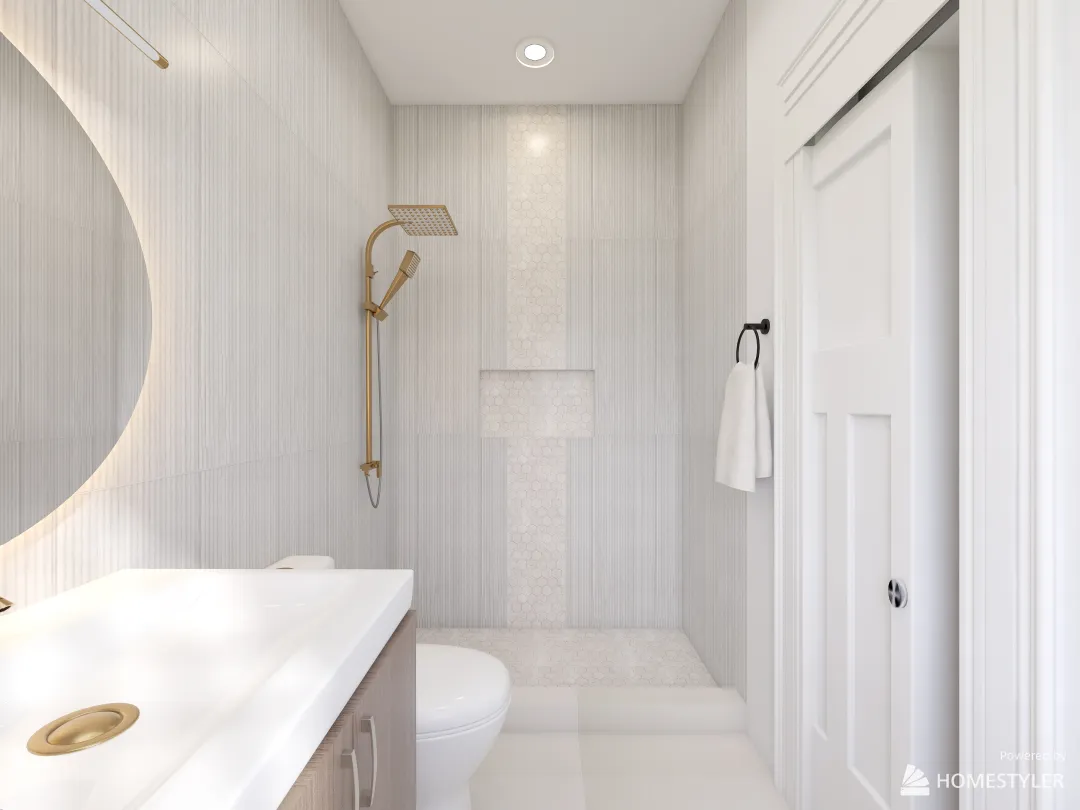 Crystal guest bathroom 3d design renderings