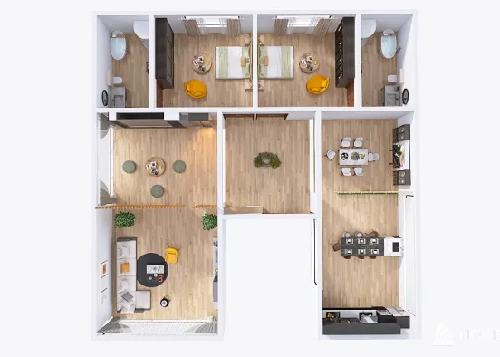 Nuevo apartamento moderno 2.6 Design Rendering