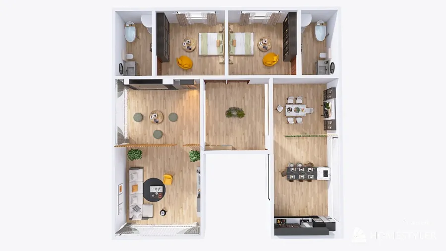 Nuevo apartamento moderno 2.6 3d design renderings