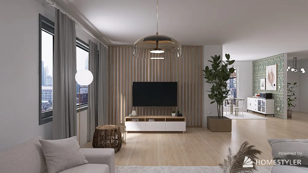 Apartamento de estilo escandinavo 3d design renderings