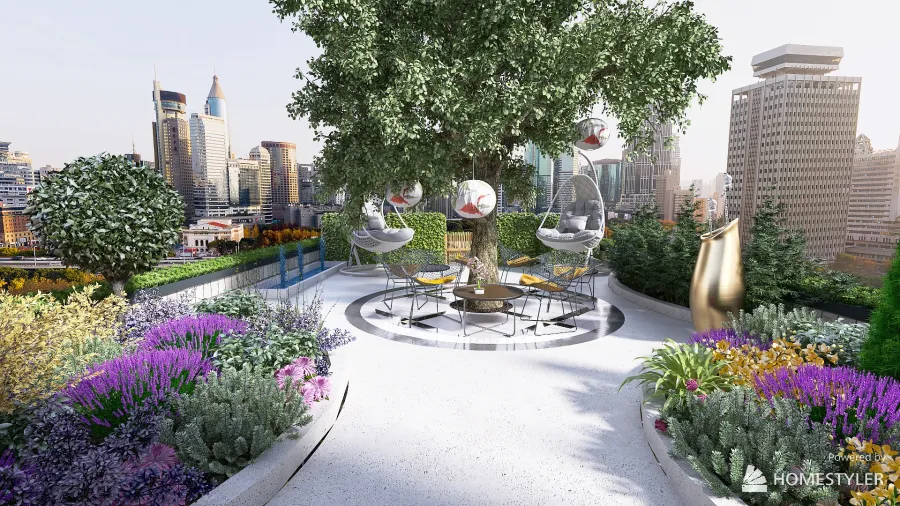 Urban Roof Garden 3d design renderings