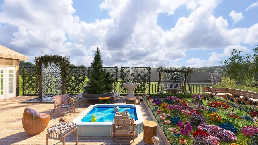 Loft with Heaven Garden 🌻 3d design renderings