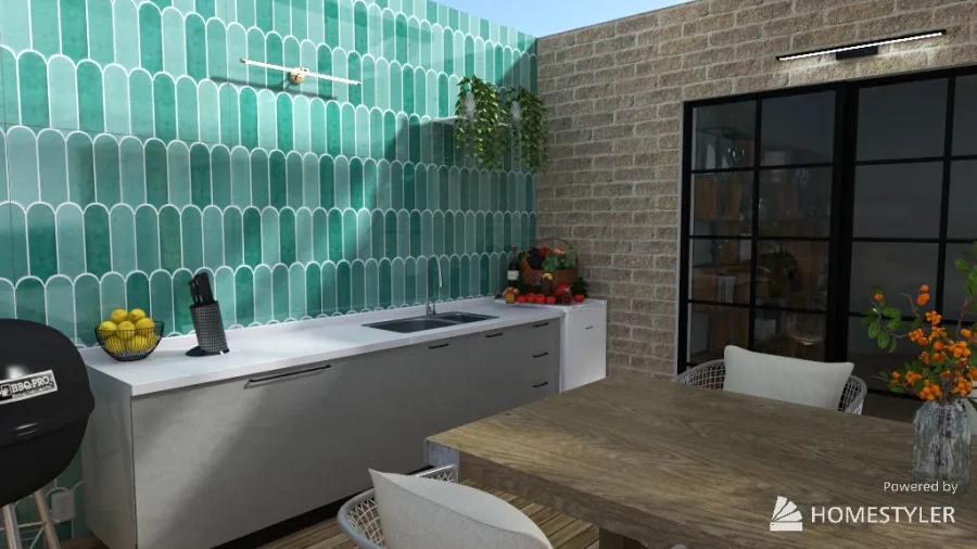 Jardín en la azotea para web 3d design renderings