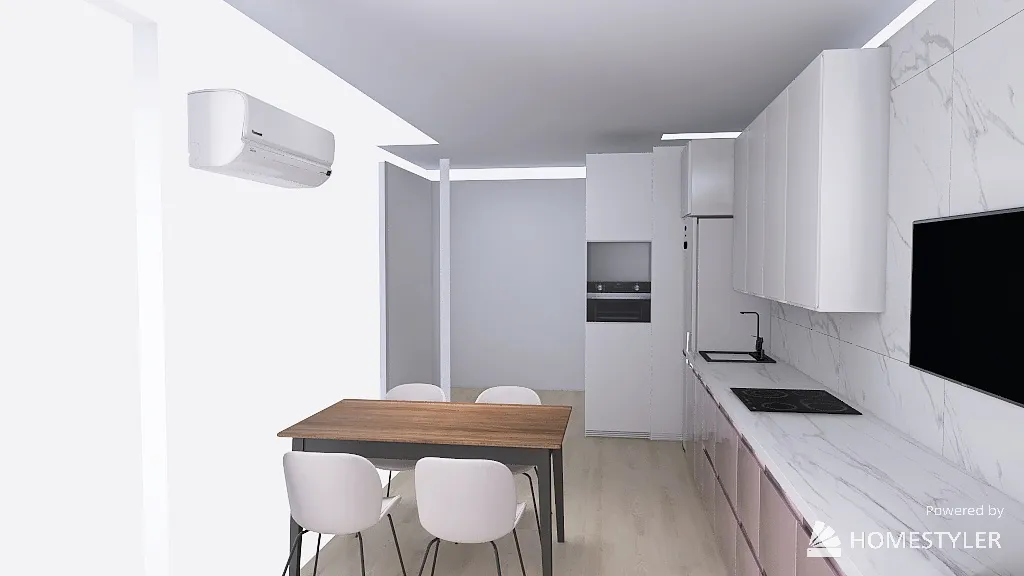 Просто Ольга кухня с тв 3d design renderings