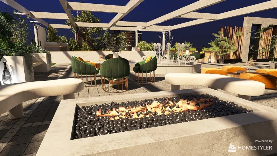 Rooftop jungle 3d design renderings
