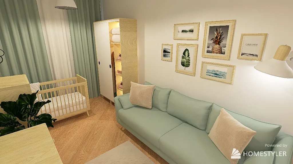 Cedrowa_niemowlak w sypialni 3d design renderings