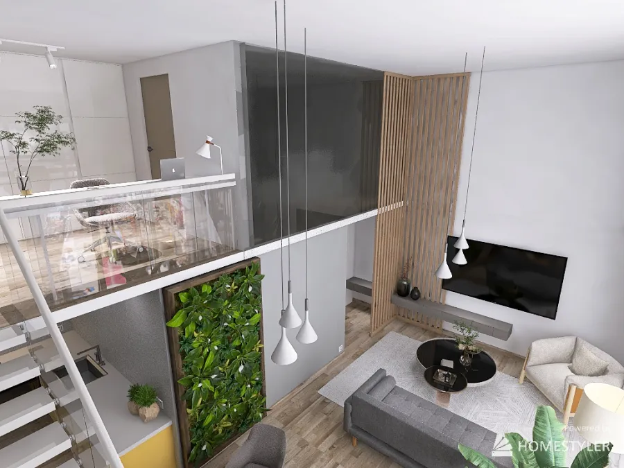 Modern loft in the city 3d design renderings