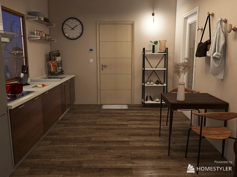 Bedroom, kitchen and living 3d design renderings