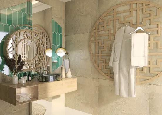 Moroccan Bathroom Design Rendering