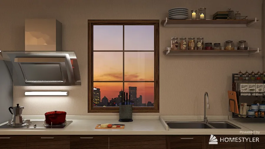 Bedroom, kitchen and living 3d design renderings