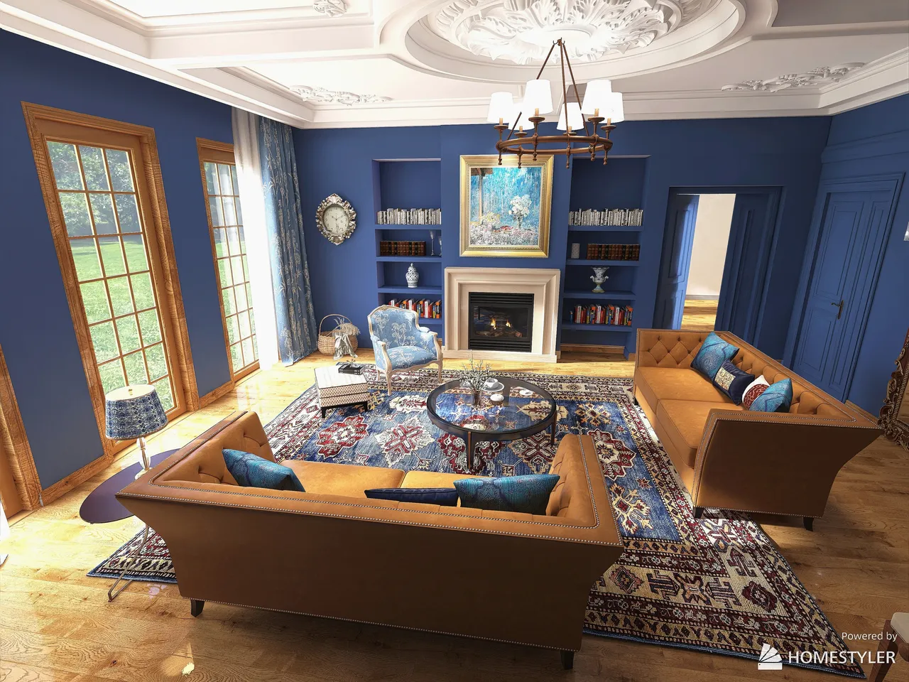 Blue room 3d design renderings