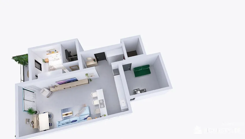 16-Modern Apartment Empt Room 3d design picture 79.34