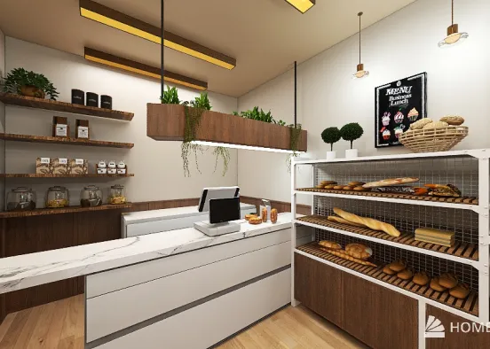 Bakery and flower shop  interiors Design Rendering
