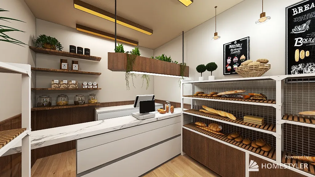 Bakery and flower shop  interiors 3d design renderings