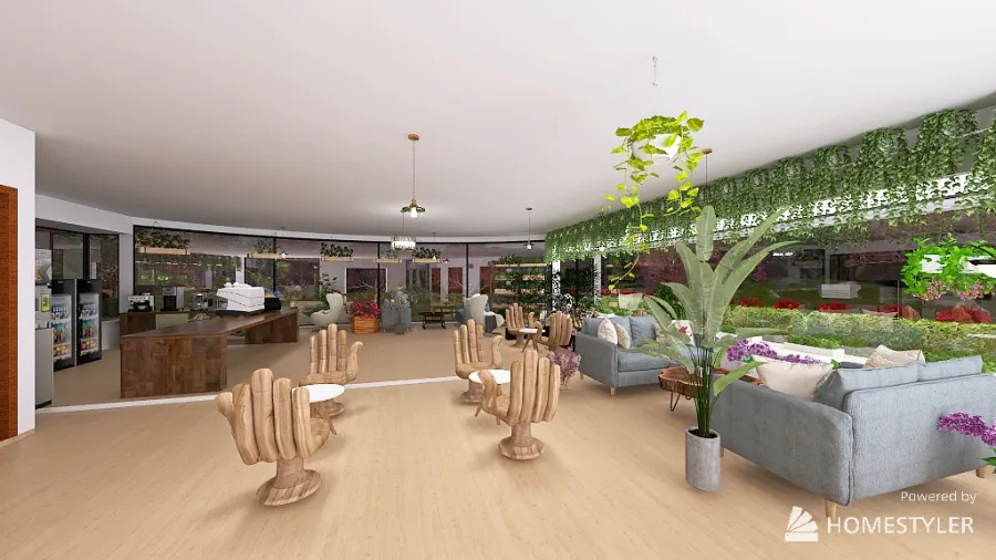 the cozy café 3d design renderings