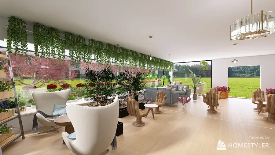 the cozy café 3d design renderings