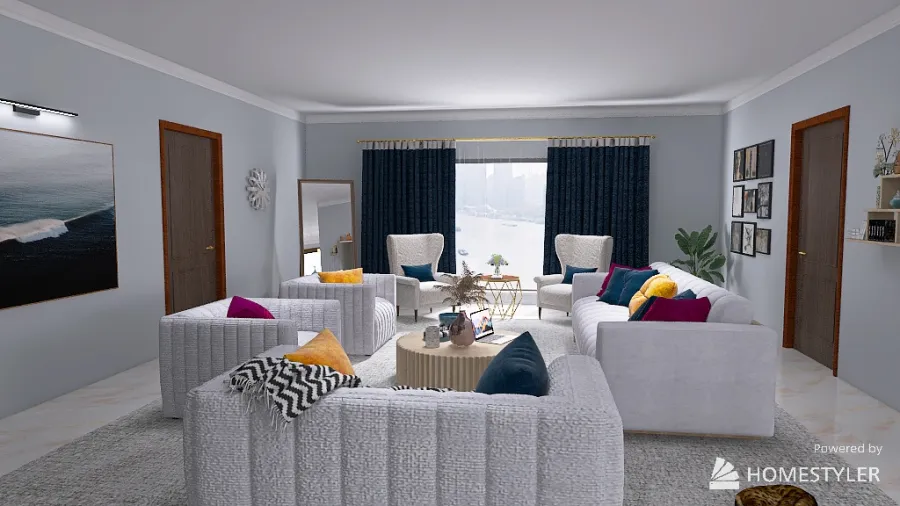 Modern Low Maintenance Living room 3d design renderings