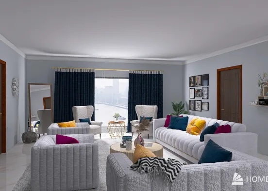 Modern Low Maintenance Living room Design Rendering
