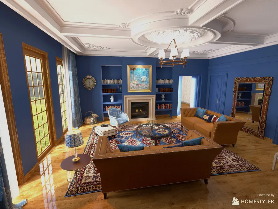 Blue room 3d design renderings