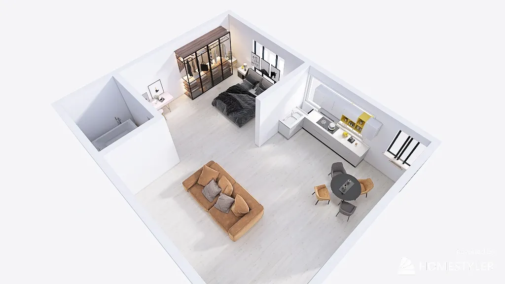 16-Modern Apartment Empt Room 3d design renderings