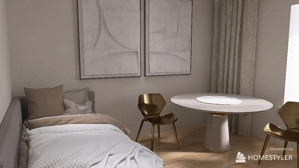 bedroom and closet dune style 3d design renderings