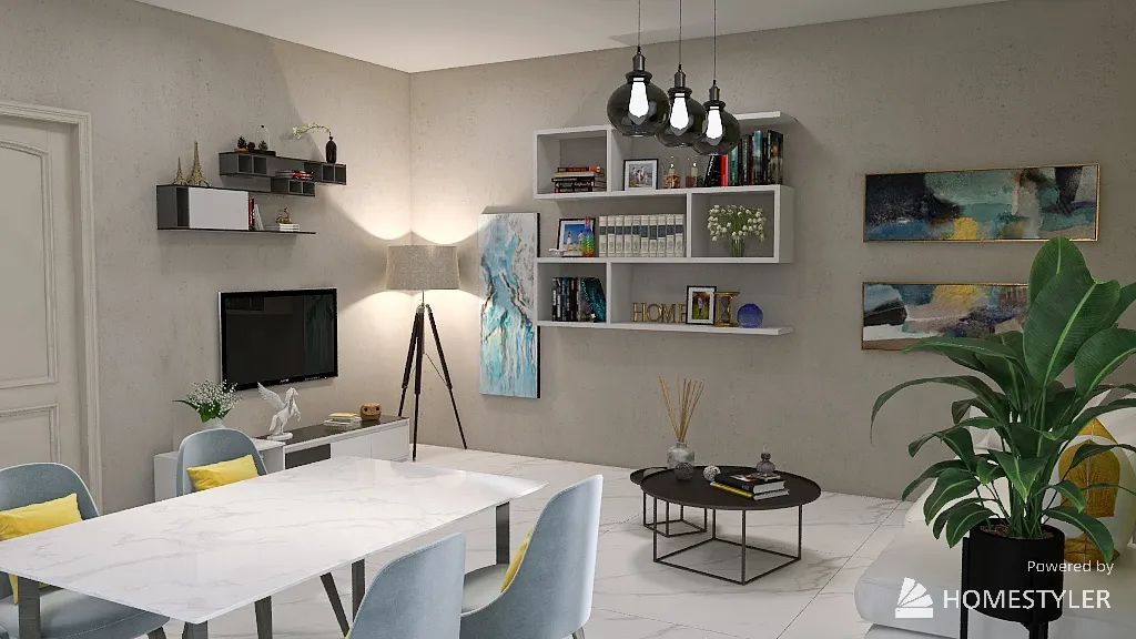 LivingDiningRoom 3d design renderings