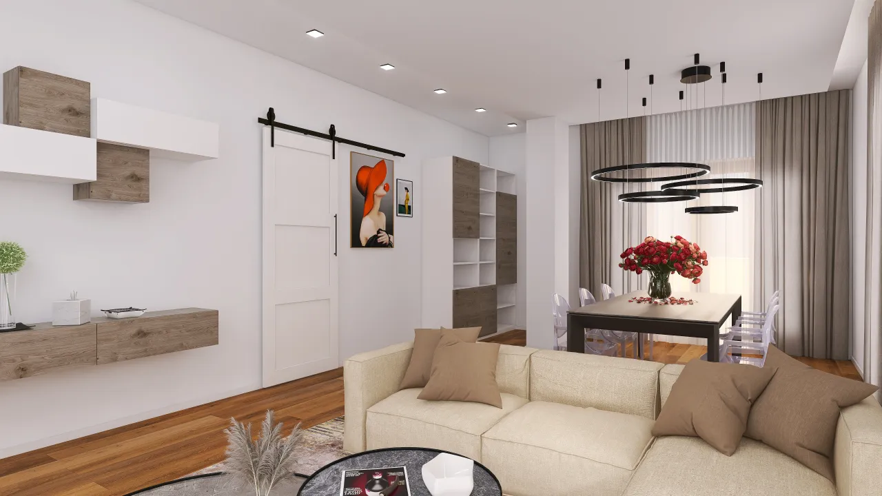 LivingDiningRoom 3d design renderings