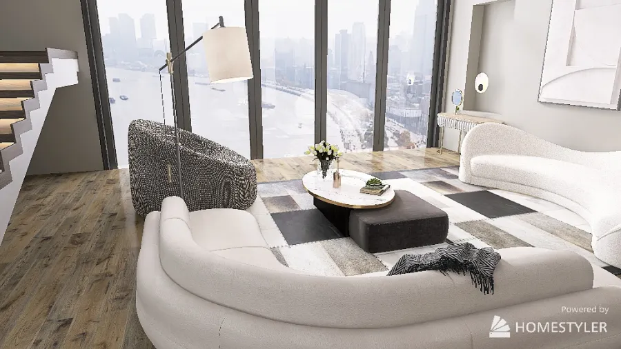 Modern Chic  Apartment 3d design renderings